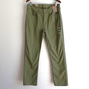 Levi's 514 Straight Leg Jeans Men's Size 34x32 Green Stretch Twill Regular Fit